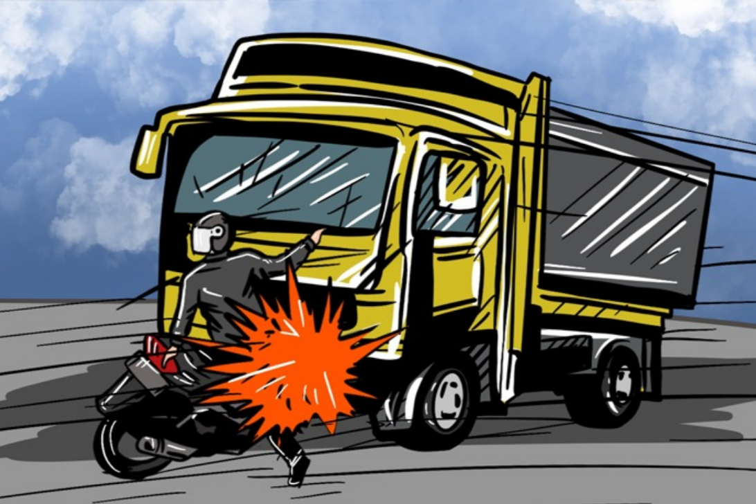Ilustrasi kecelakaan yang melibatkan truk. (Prokalteng)