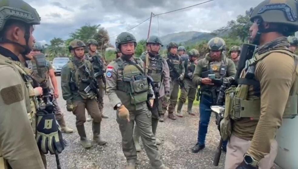 Satgas Damai Cartenz saat bertugas di Papua. (SATGAS CARTENZ)