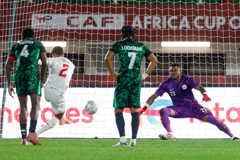 Nigeria lolos ke babak 16 besar Piala Afrika 2025 setelah memetik kemenangan keduanya di Grup C pada laga yang digelar di Stadion Fez, Maroko, Minggu (28/12/2025).
