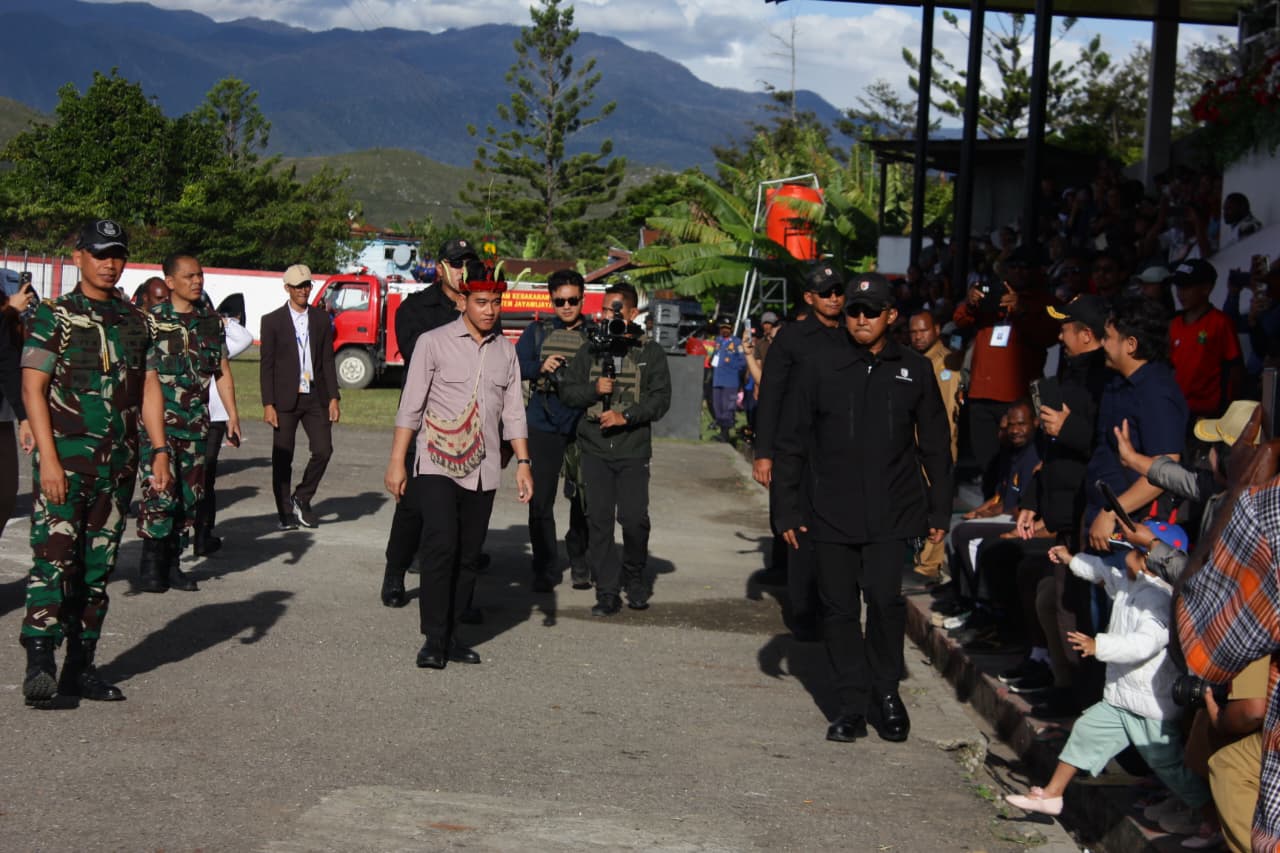 Wakil Presiden Gibran Rakabuming Raka Saat Kunjungan Kerja di Wamena, Kabupaten Jayawijaya, Provinsi Papua Pegunungan.