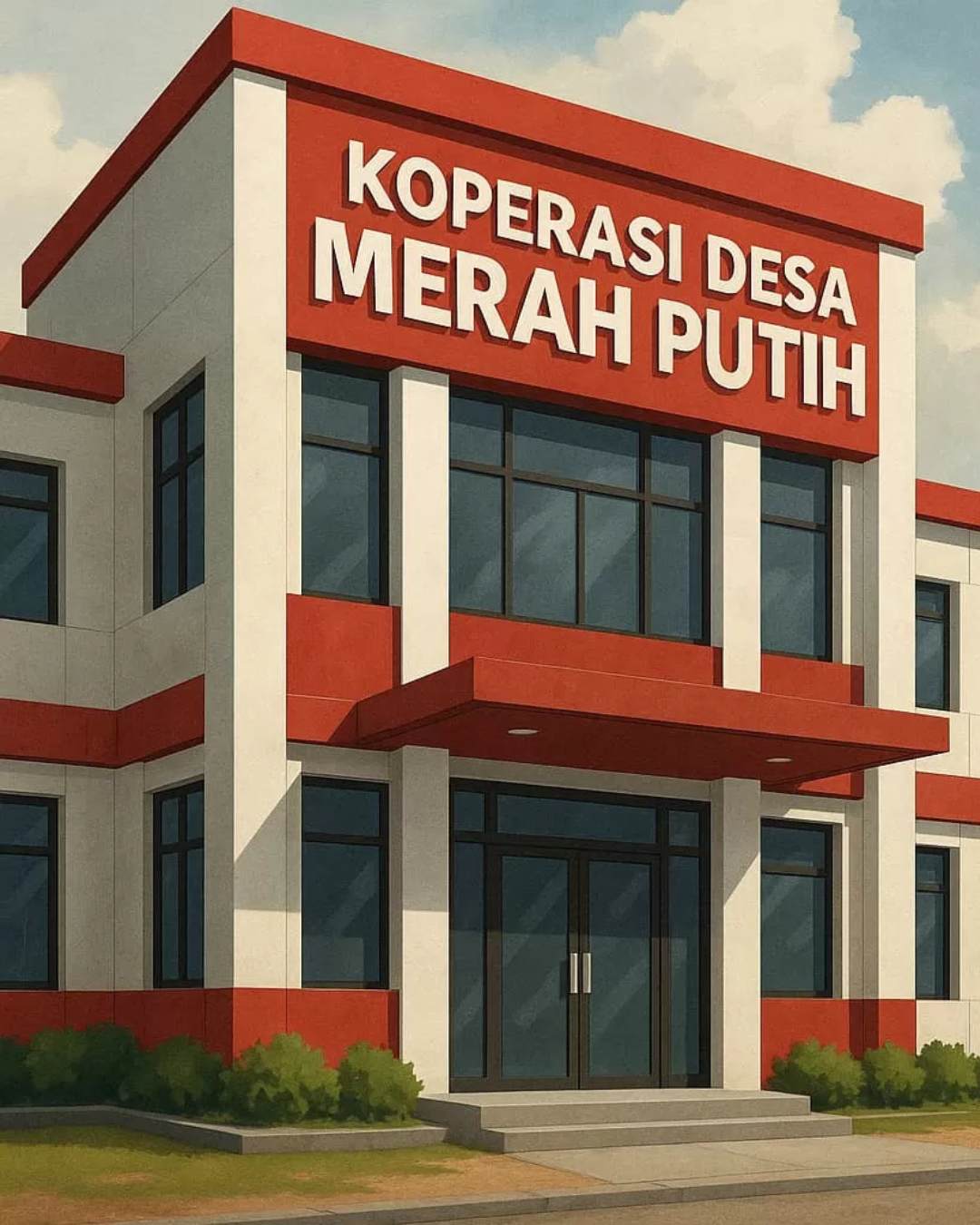 Foto merupakan hasil ilustrasi Al dengan latar Koperasi Desa Merah Putih.
