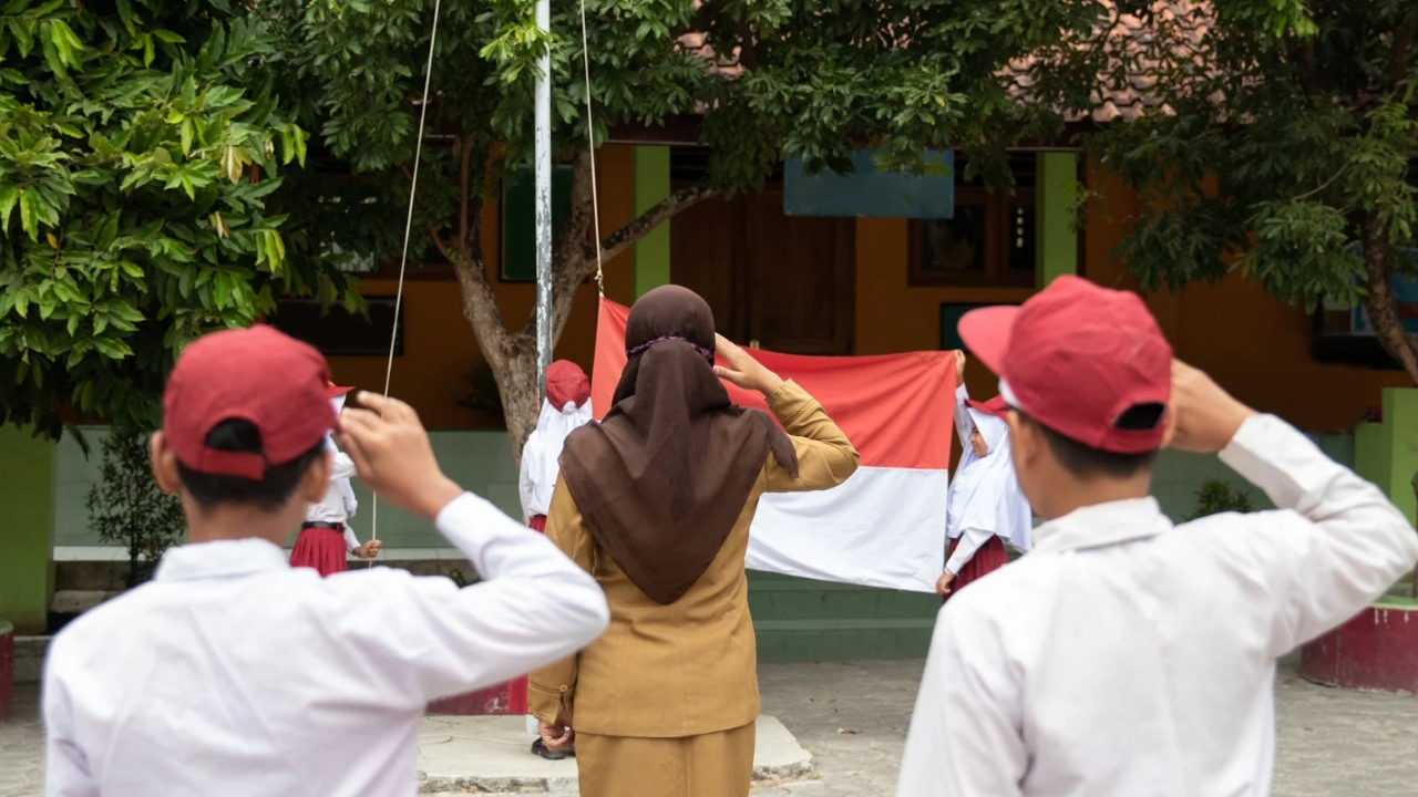 Upacara Pengibaran Bendera Merah Putih.