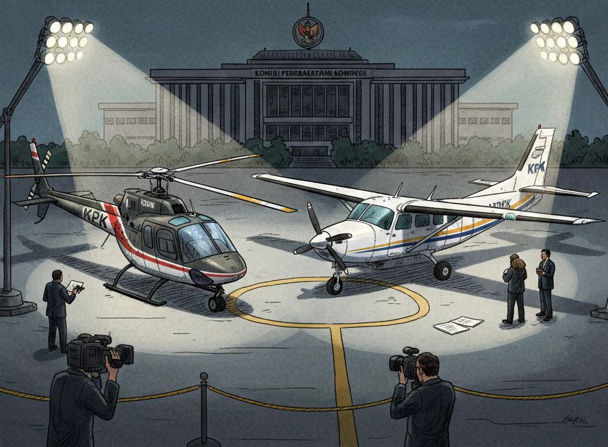 Ilustrasi pesawat dan helikopter By Moh. Wahyu Welerubun.
