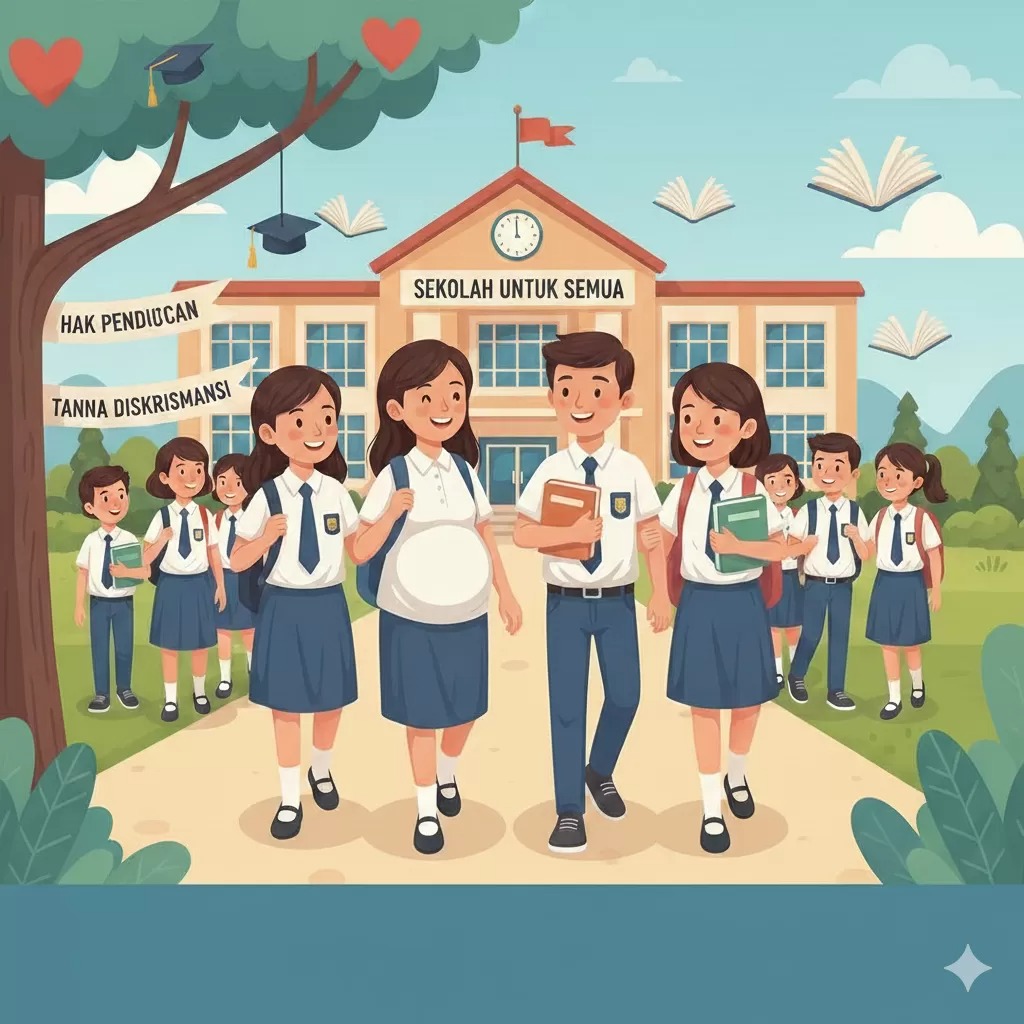 Ilustrasi&mdash;Sisiwi hamil tetap mempunyai hak mendapatkan pendidikan