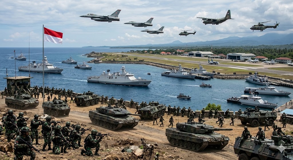 Ilustrasi TNI siaga perang. (GEMINI AI) 