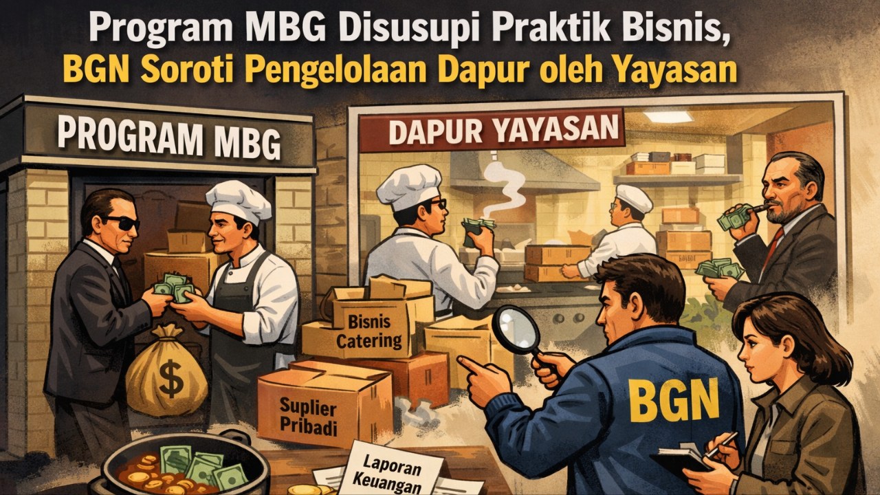 Ilustrasi Program MBG Disusupi Praktik Bisnis, BGN Soroti Pengelolaan Dapur oleh Yayasan.