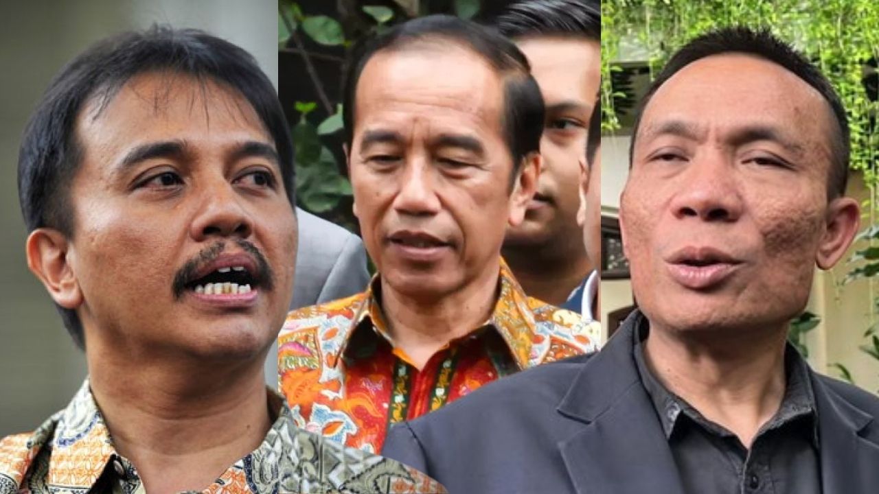 Kolase Foto Rismon (Kanan), Jokowi(Tengah), Roy Suryo(Kiri).