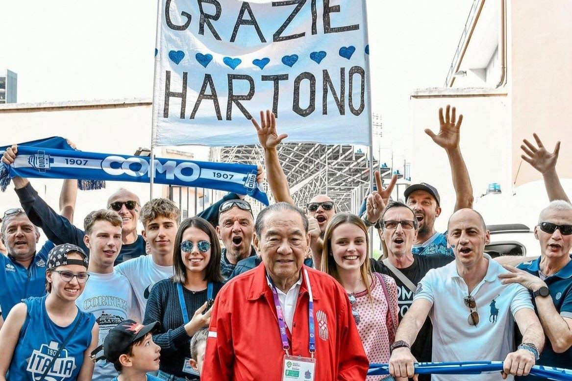 Mendiang bos Djarum, Hartono menyulap Como 1907 dari nyaris bangkrut menjadi tim papan atas Serie A.