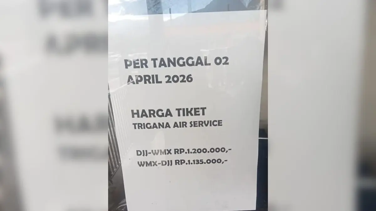 Edaran kenaikan harga tiket yang dinilai sebagai informasi Hoax oleh manajemen Trigana Air Service. (Dokumen/Ceposonline.com)