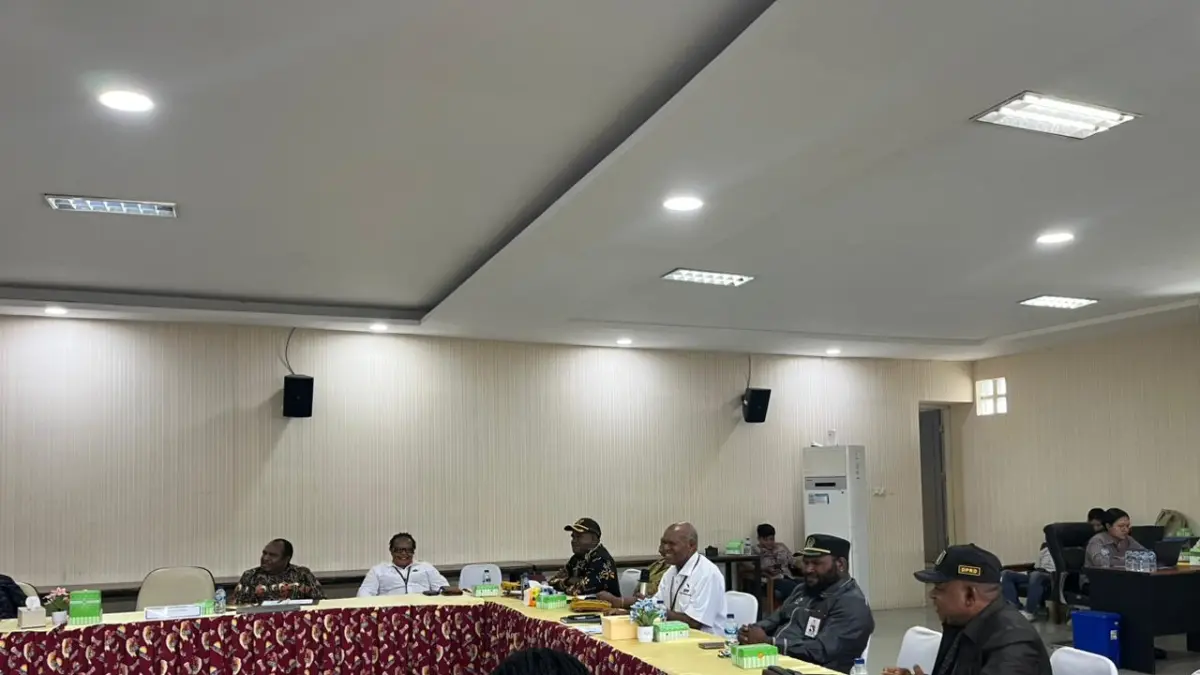 Suasana Rakor Badan Otsus di aula KPPN Nabire. (CEPOSONLINE.COM/THERESIA F. TEKEGE)&nbsp;