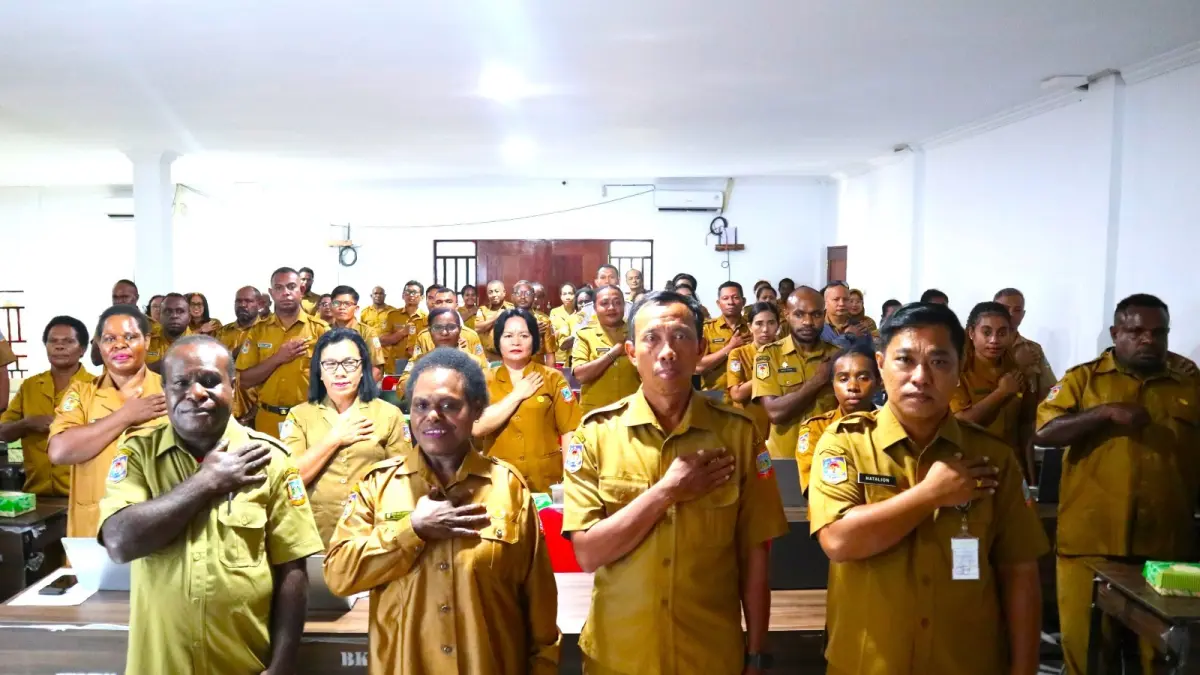 Suasana Bimtek di aula BKPSDM Papua Tengah. (CEPOSONLINE.COM/HUMAS BKPSDM)&nbsp;