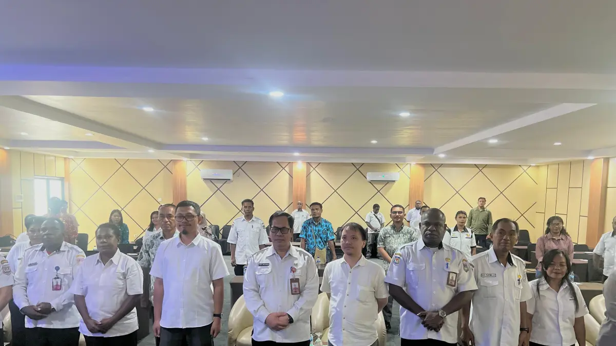 Para peserta dari empat kabupaten cakupan wilayah Papua Selatan saat mengikuti peningkatan kapasitas pengelola SIKS-NG, di Hotel Corein Merauke, Rabu (15/4/2026). (Ceposonline.com/Humas Pemprov Papua Selatan).