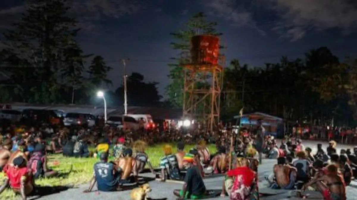 Suasana di Kampung Amole, Distrik Kwamki Narama, Mimika, Papua Tengah. (Foto: Ceposonline.com/Moh. Wahyu Welerubun)