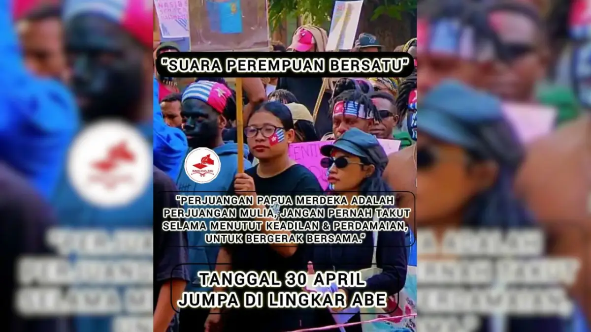 Nampak selebaran seruan aksi demo besok di Kota Jayapura, kini ramai beredar di media sosial. (CEPOSONLINE.COM/ISTIMEWA)