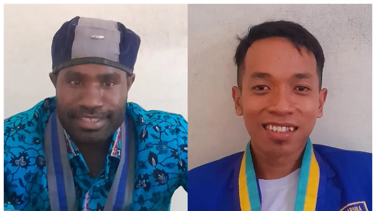 Ketua GMKI Cabang Jayapura, Gerson Wetipo dan Ketua PMIIKota Jayapura, Muhammad Aldi Ramadhan. (CEPOSONLINE.COM/GMKI/PMII) 