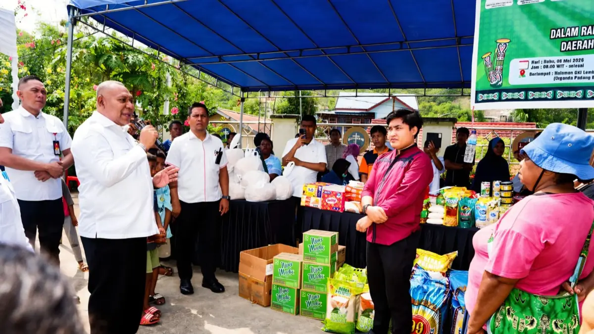 Wagub Aryoko Rumaropen saat hadir di GPM yang diselenggarakan di GKI Lembah Yordan, kawasan Organda, Kota Jayapura, Rabu (7/5/2025).(Ceposonline.com/Humas Pemprov)