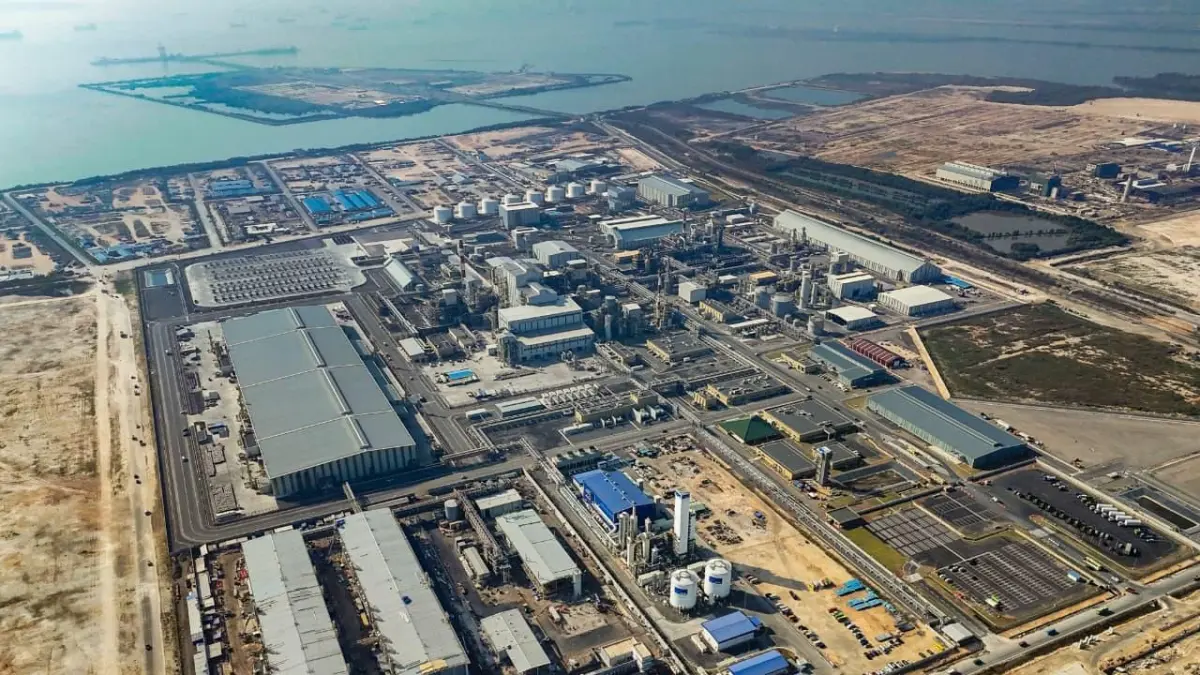 Foto udara Smelter PT Freeport Indonesia (PTFI) di Kawasan Ekonomi Khusus, Gresik. PTFI telah mewujudkan pengolahan dan pemurnian terintegrasi dalam negeri, mulai dari hulu hingga hilir. (Foto: Dokumen PTFI).&nbsp;
