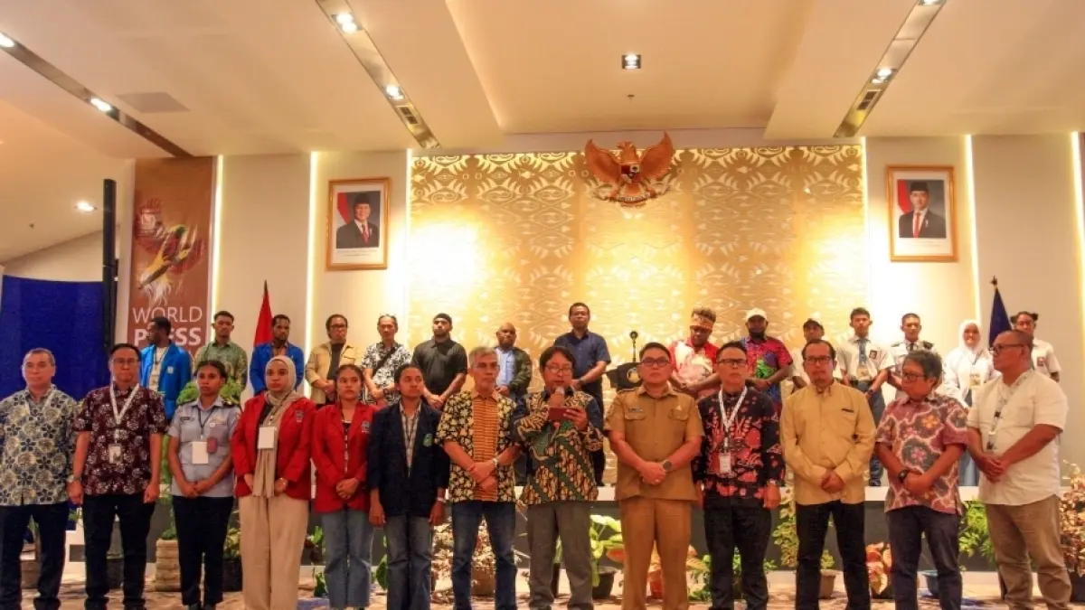 Pembacaan deklarasi Jayapur pada penutupan WPFD 2026, di Jayapura.&nbsp;