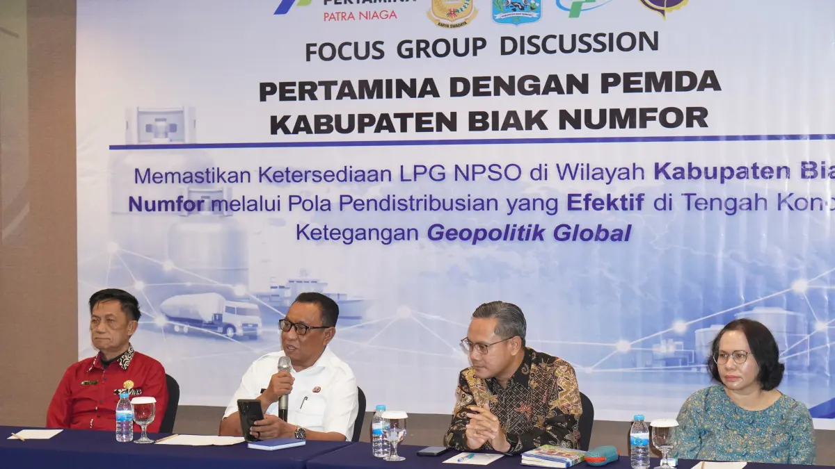 Pertamina Patra Niaga Regional Papua Maluku memperkuat sinergi bersama Pemerintah Kabupaten Biak Numfor dan DPRK Biak Numfor &nbsp;dibahas dalam FGD di Swiss-Belhotel Cendrawasih Biak, Rabu (6/5/2026). (CEPOSONLINE.COM/Pertamina Patra Niaga) 