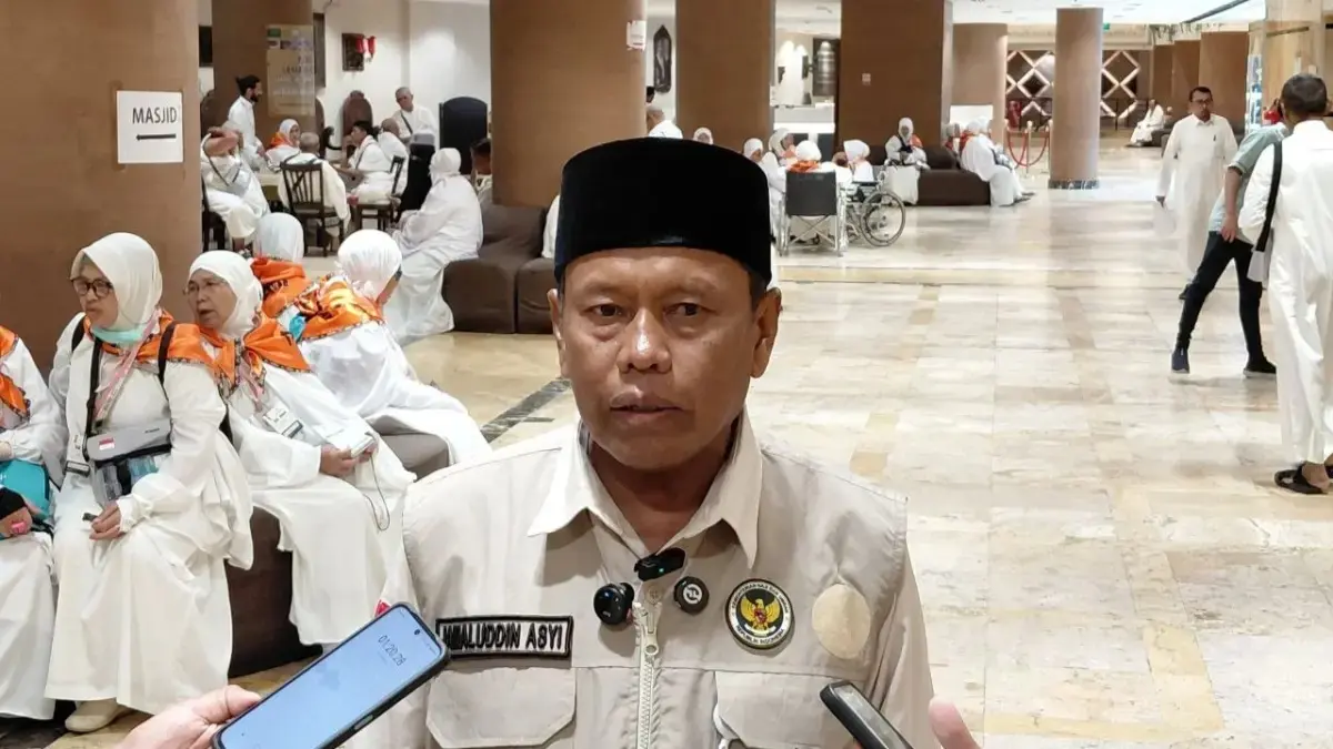 Jamaluddin Affan Asyi, Koordinator dan Pengendali Jamaah Haji Aceh menjelaskan soal perjuangan jamaah haji asal Aceh untuk berangkat haji usai diterpa bencana. (Media Center Haji 2026)