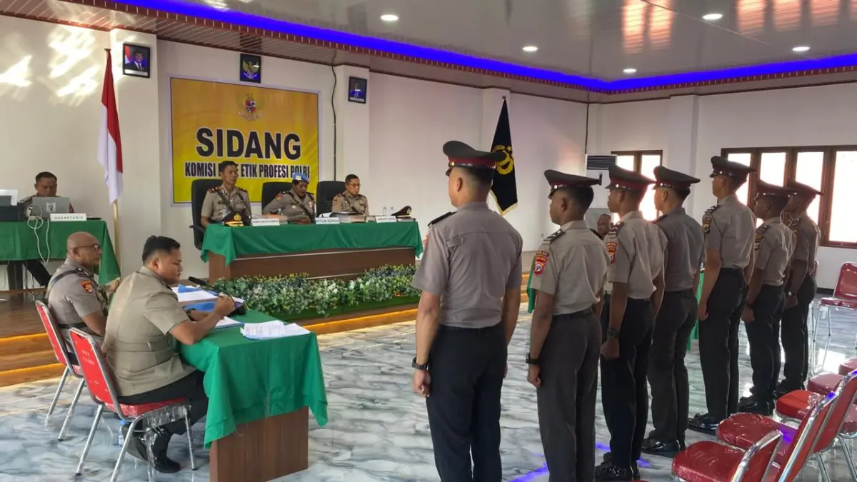 Suasana sidang di Mapolda Papua Tengah. (CEPOSONLINE.COM/ISTIMEWA)&nbsp;