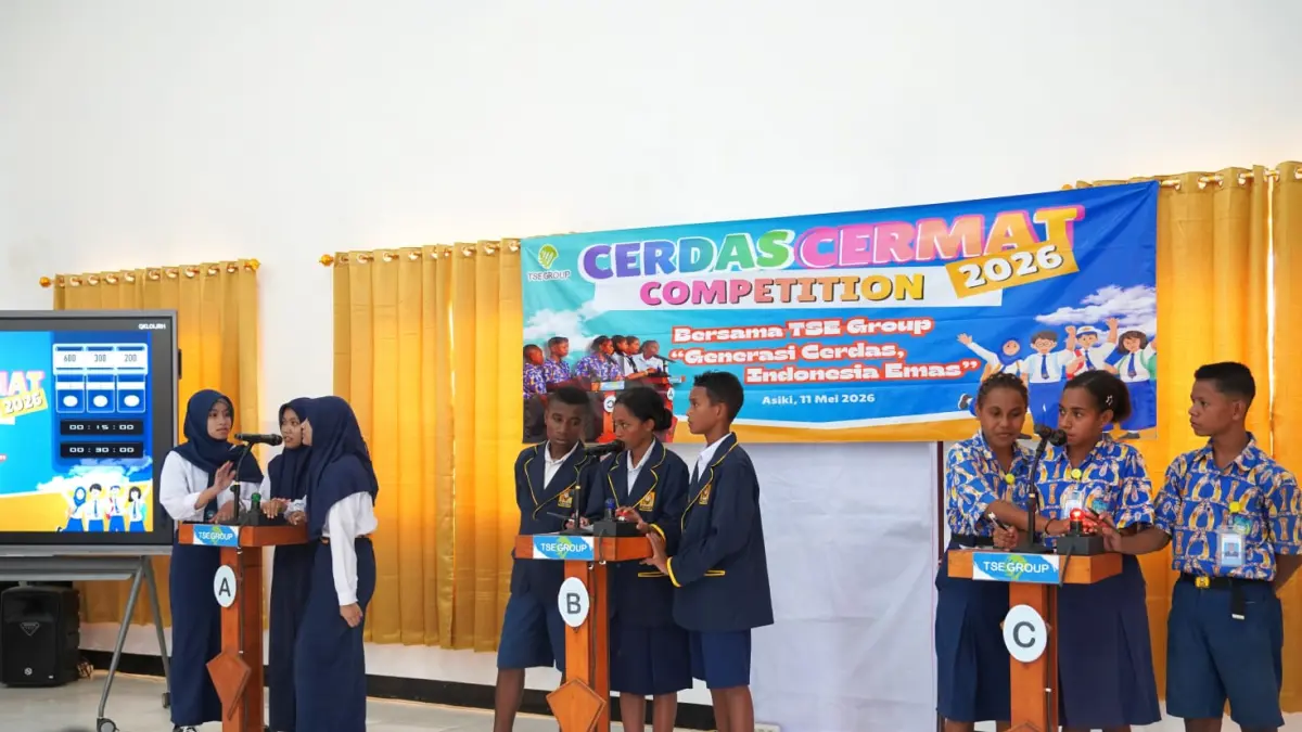 Lomba Cerdas Cermat tingkat SMP yang digelar TDE Group dalam rangka memperingati Hari Pendidikan Nasional 2026 di Boven Digoel pada Senin (11/05/2026).
(CEPOSONLINE.COM/ Humas TSE Group)