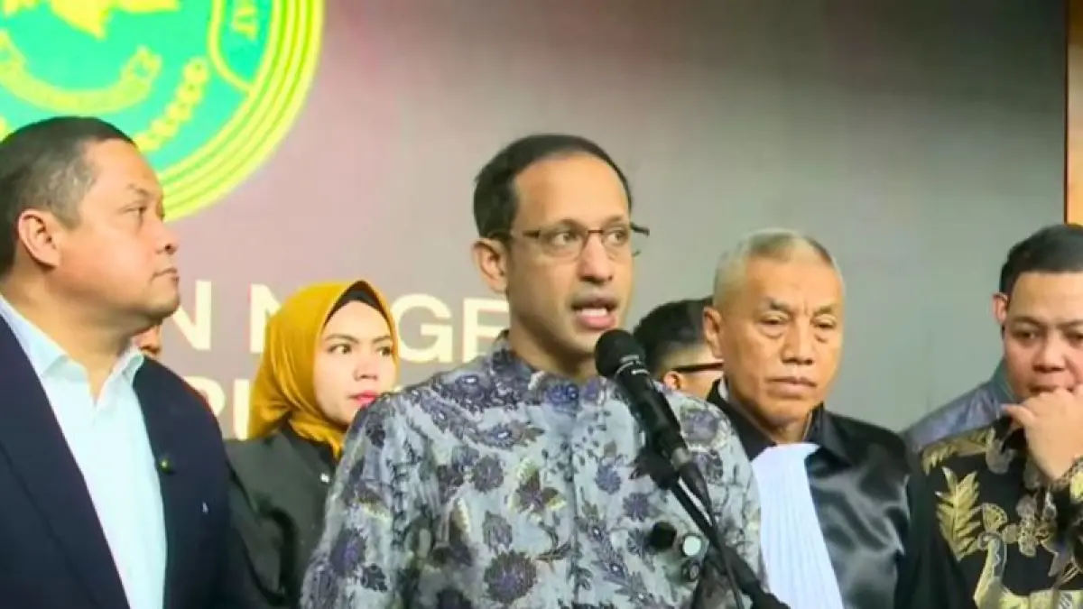 Menteri Pendidikan, Kebudayaan, Riset, dan Teknologi periode 2019-2024 Nadiem Anwar Makarim memberikan keterangan kepada media sebelum sidang pembacaan pleidoi, di Pengadilan Tindak Pidana Korupsi pada Pengadilan Negeri Jakarta Pusat, Selasa (2/6/2026).&nbsp;(Ceposonline.com/ANTARA/Agatha Olivia Victoria)