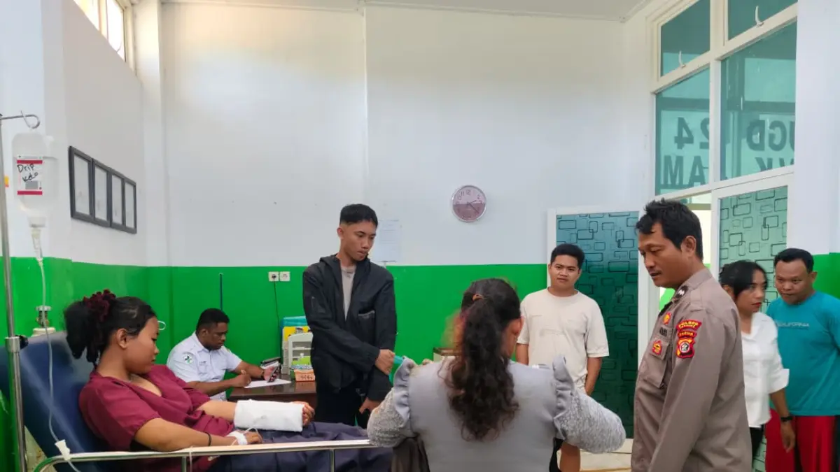 Korban pencurian dan kekerasan saat menjalani perawatan di Puskesmas Ulilin, Kabupaten Merauke, Rabu (3/6/2026).(Humas Polres Merauke/Ceposonline.com) &nbsp;
