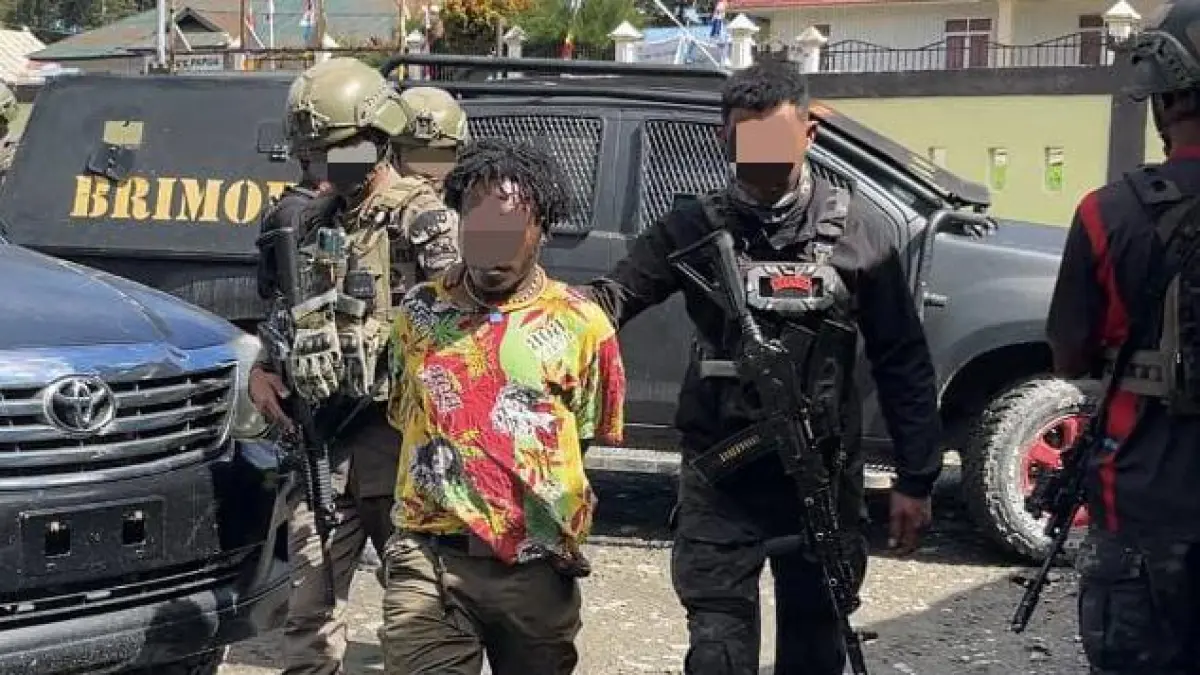 Pelaku yang berhasil diamankan Satgas ODC di Kabupaten Puncak, Papua Tengah. (Foto: Istimewa).