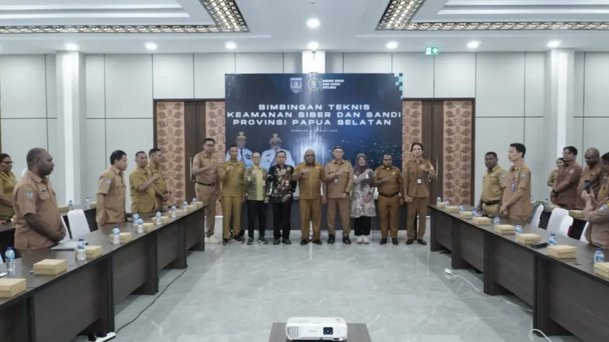 Bimbingan teknis (bimtek) Keamanan Siber dan Sandi digelar oleh Badan Siber &nbsp;dan Sandi Negara, Deputi Bidang Keamanan Siber dan Sandi Pemerintahan dan Pembangunan Manusia di Ruang Rapat Kantor Gubernur Papua Selatan, Selasa (9/6/2026)

(Biro Umum Papsel/Ceposonline.com) &nbsp;