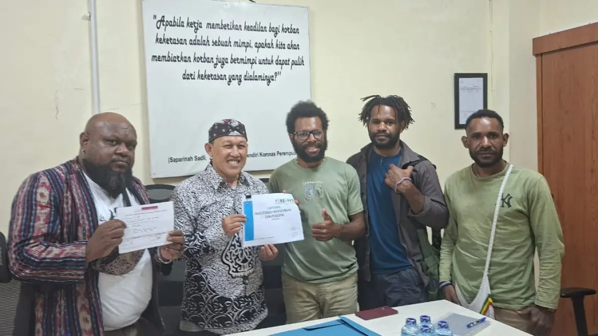 Tim investigasi, Mahasiswa Puncak dan YLBHI saat mengadukan peristiwa Kembru ke Komnas Perempuan, Rabu (10/6/2026).(Ceposonline.com/Dokumen).