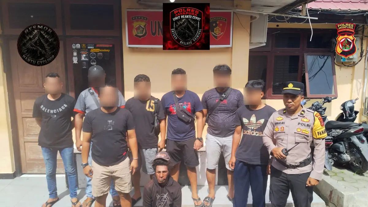 Tim URC Satreskrim Polres Jayapura saat mengamankan pelaku curas dan persetubuhan terhadap anak di Doyo Baru, Kamis (11/6/2026).(Humas Polres/CEPOSONLINE.COM)