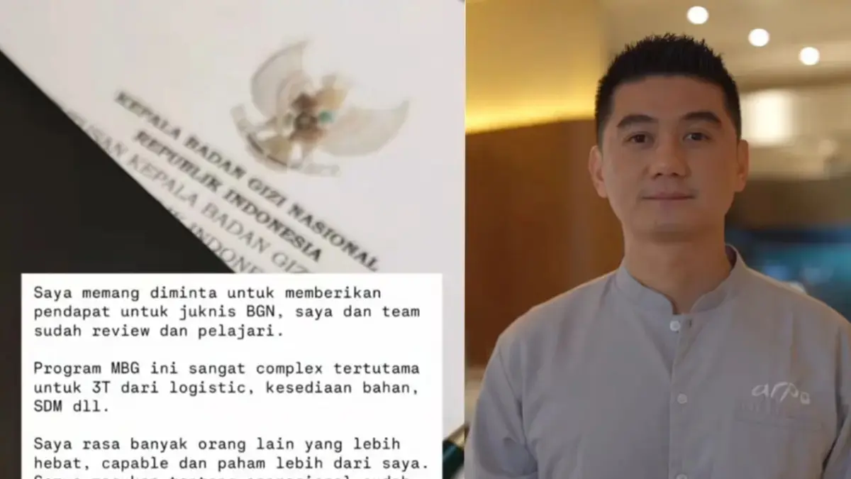 Tanggapan Chef Arnold soal keterlibatannya dalam program MBG. (IG/arnoldpo)