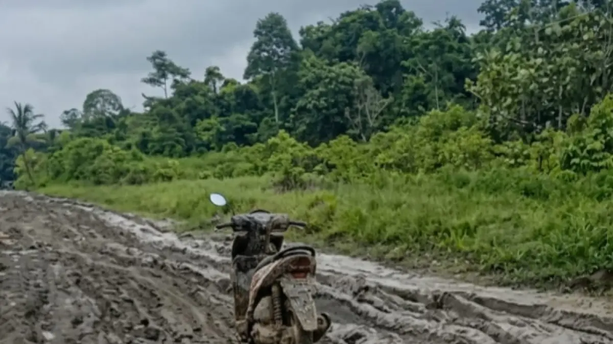 Kondisi ruas jalan Sorong-Seget yang rusak parah. Foto: Fauzia/papuabaratdayapost.com
