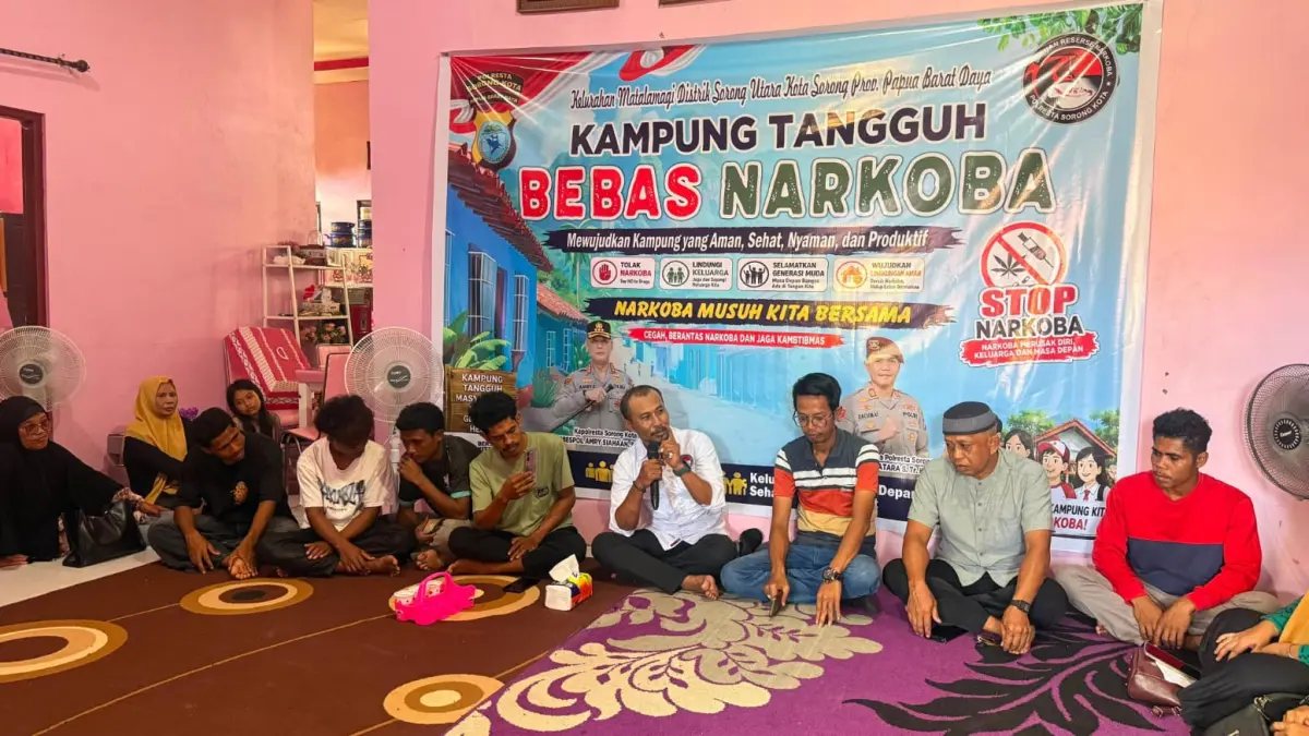Kegiatan sosialisasi dan pembentukan Kampung Tangguh Bebas Narkoba di Keluaran Matamalagi, Distik  Sorong Utara, Kota Sorong( foto Fauzia/papuabaratdayapos.com)