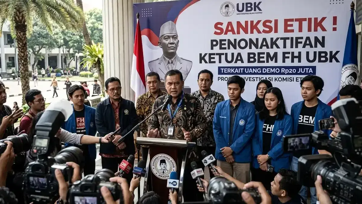 Polemik dugaan pemberian uang kepada Ketua Badan Eksekutif Mahasiswa Fakultas Hukum Universitas Bung Karno (BEM FH UBK), Muhammad Abdimaludin, terus bergulir. (Istimewa) 