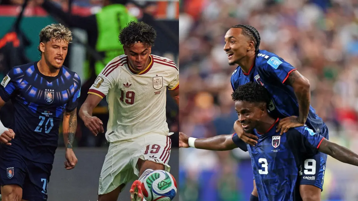Kolase Foto Timnas Spanyol dan Cabo Verde.