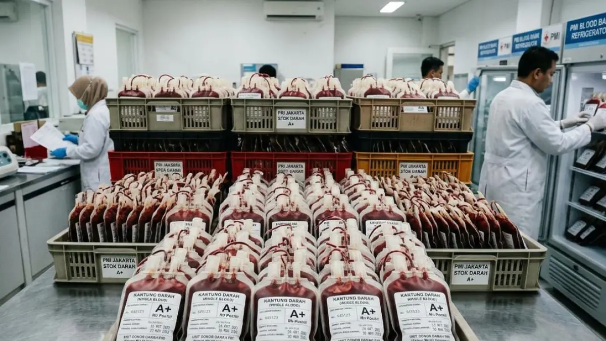  Ilustrasi stok kantong darah