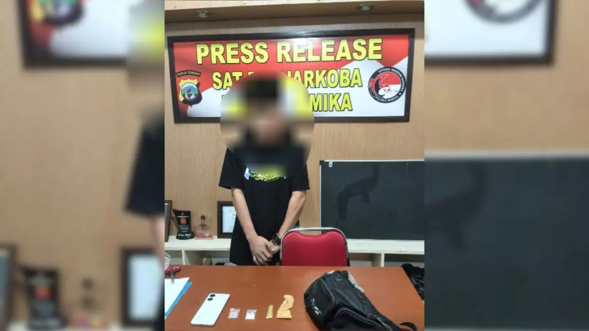Pelaku yang berhasil diamankan polisi pada Minggu, 28 Juni 2026 dini hari. (Ceposonline.com/Dok.Polres Mimika) 