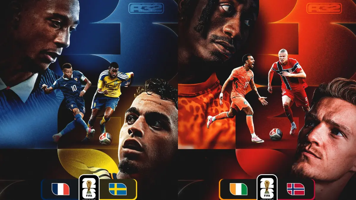 Kolase Foto Pertandingan Prancis vs Swedia dan Pantai Gading vs Norwegia. (Instagram: @fifa)