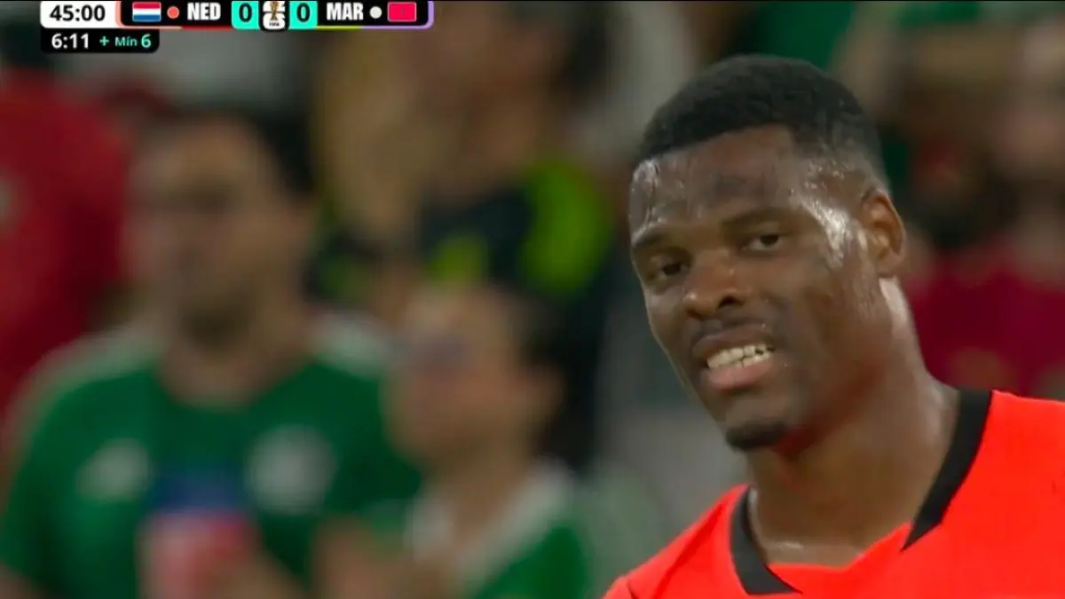 Screenshot babak pertama Belanda vs Maroko. (X) 