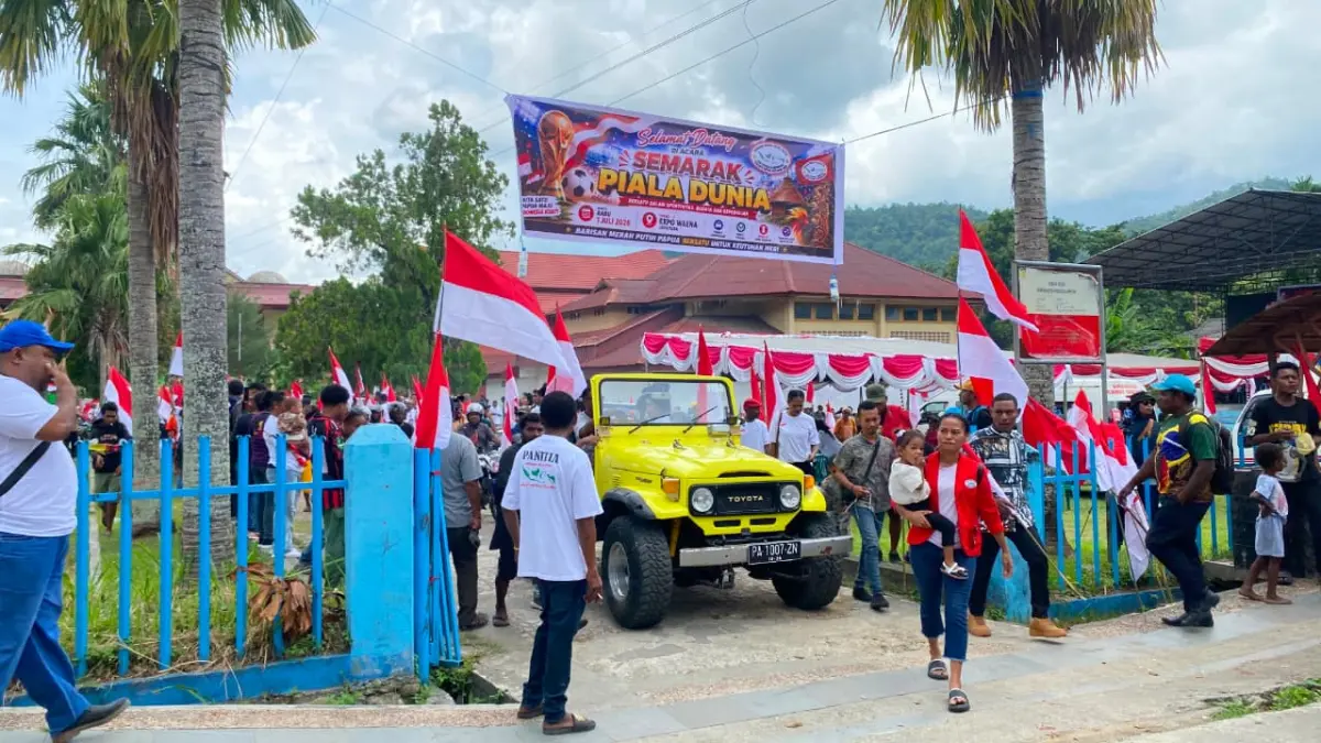 BMP-RI Kota Jayapura saat menggelar kegiatan bertajuk Semarak Piala Dunia, di Ekspo, Waena, Rabu (1/7/2026).