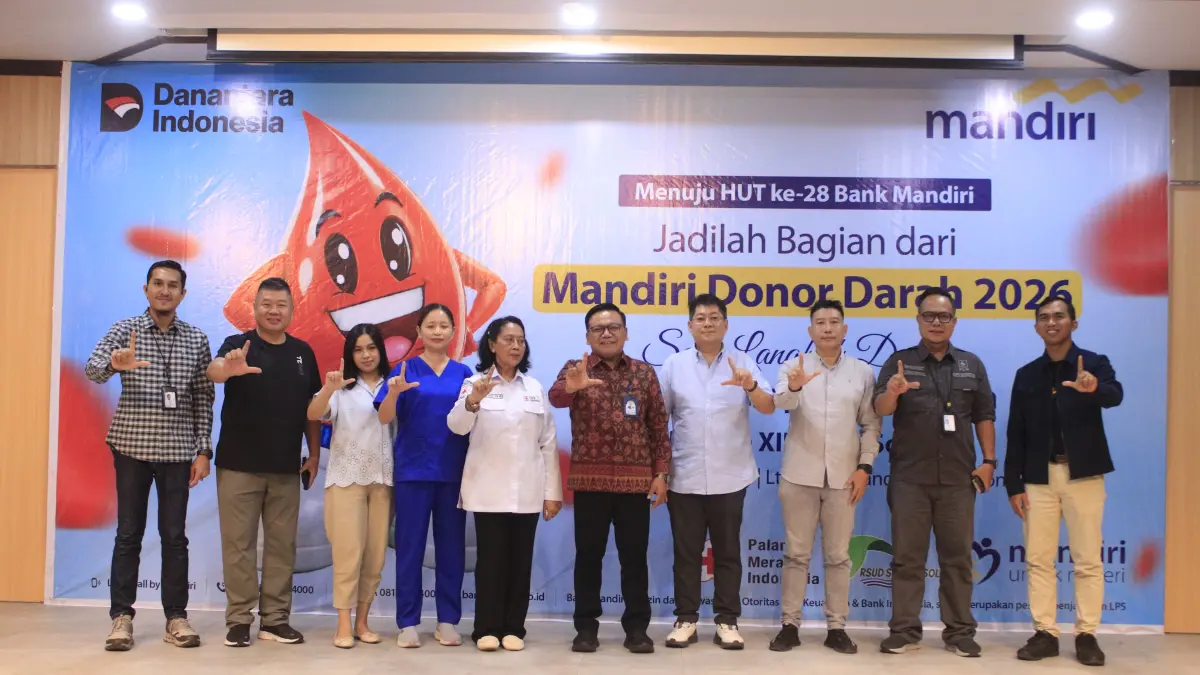 Bank Mandiri kembali menggelar kegiatan Mandiri Donor Darah secara serentak di 12 Region Bank Mandiri di berbagai wilayah Indonesia, Kamis (2/7/2026).(CEPOSONLINE.COM/HUMAS BANK MANDIRI REGION XII)