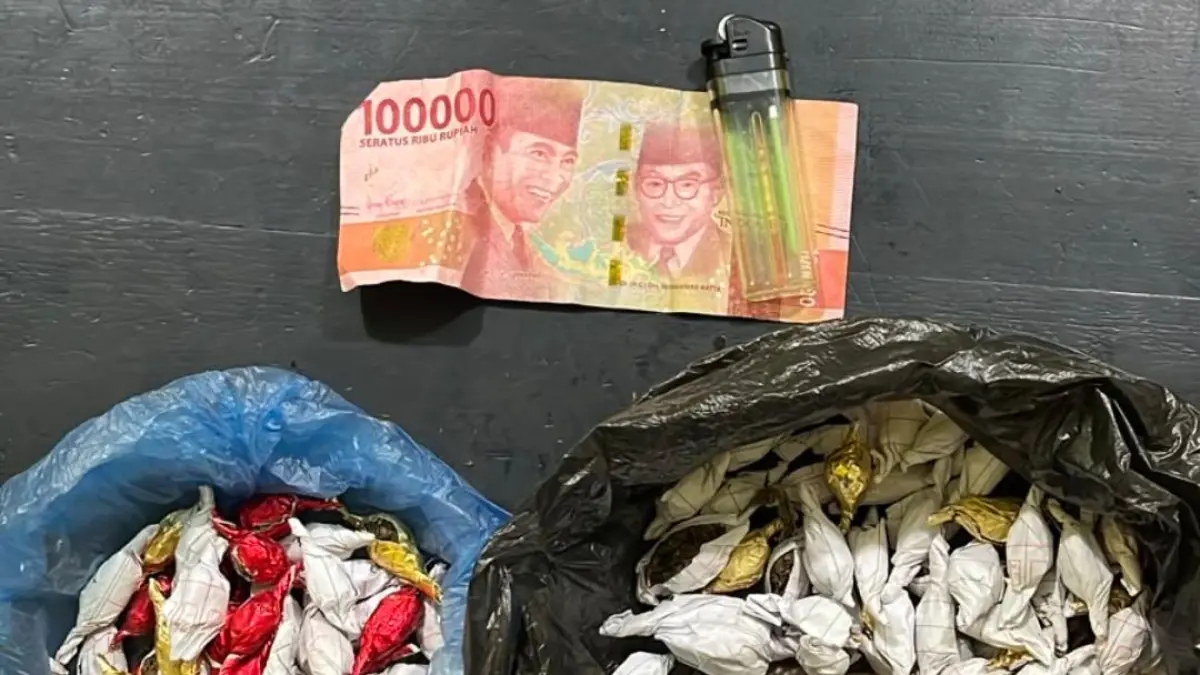 Ratusan linting ganja kering siap edar yang diamankan Satuan Reserse Narkoba Polres Boven Digoel dari seorang pemuda 18 tahun berinisial AY, Rabu (1/7/2026).(CEPOSONLINE.COM/HUMAS POLRES BOVEN).