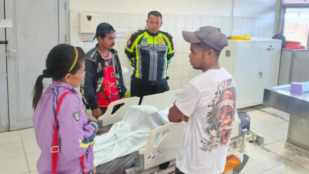 Kondisi korban saat berada di ruang jenazah RSUD Mimika, Minggu (5/7/2026).(CEPOSONLINE.COM/HUMAS POLRES MIMIKA).