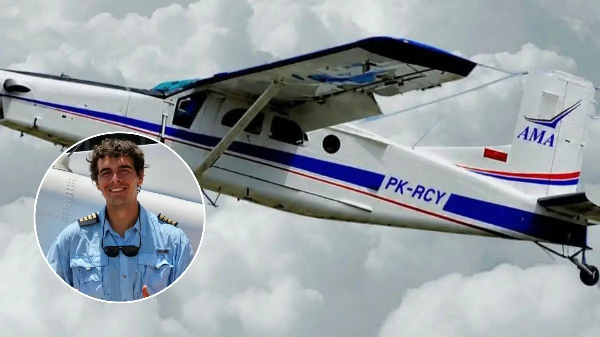 Kolase Foto Pilot Nicholas x Pesawat AMA.