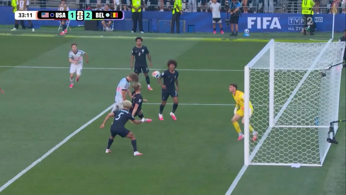 Screenshoot Live Pertandingan Amerika x Belgia.