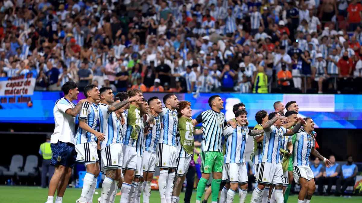 Timnas Argentina Usai Laga Kontra Mesir di Piala Dunia 2026. (X: @AFASeleccionEN)