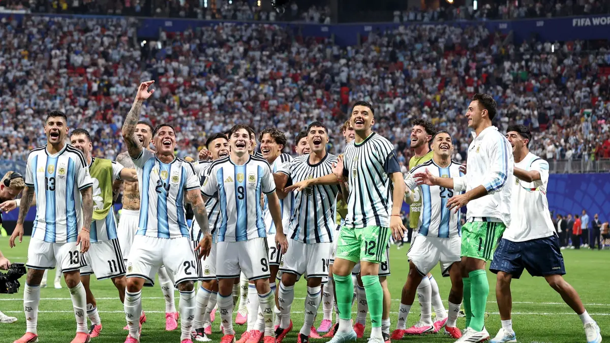 Timnas Argentina Usai Laga Kontra Mesir di Piala Dunia 2026. (X: @AFASeleccionEN)