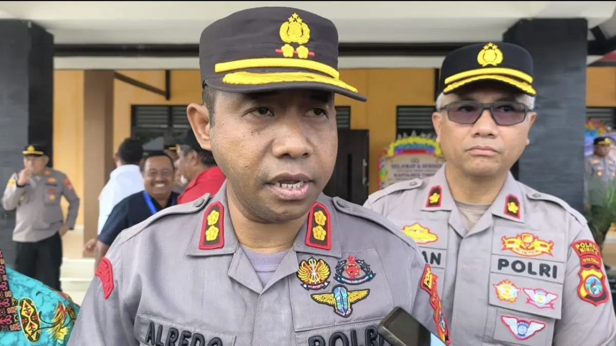 Kapolres Mimika, AKBP Alredo A. Rumbiak saat ditemui wartawan, Selasa 14 Juli 2026 di Mapolres Mimika, Jalan Agimuga, Mile 32, Mimika, Papua Tengah. (Foto: Istimewa).